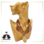 خرید گردنبند فول محافظتی و برکتی با آویز جاسپر خاکی