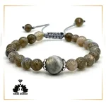 دستبند زنانه تمام لابرادوریت با خرج کار نقره