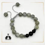 خرید دستبند قدرتمند مردانه ترکیب لابرادوریت، بلک تورمالین و حدید