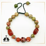 دستبند زنانه سنگ اوناکیت با خرجکار نقره