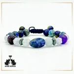 دستبند ترکیبی مردانه لاجورد و حدید