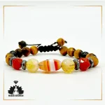 دستبند مردانه سنگ سیترین و حدید