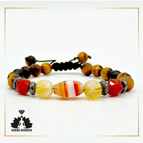 دستبند مردانه سنگ سیترین و حدید دستبند مردانه سنگ سیترین و حدید