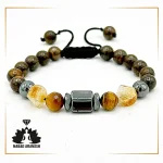 دستبند مردانه ترکیبی سیترین و برنزیت