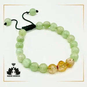 دستبند مردانه سیترین و اونتورین سبز