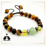 دستبند مردانه با سیترین و اونتورین سبز