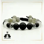 دستبند ترکیبی سنگ تورمالین سیاه با حدید